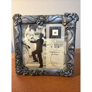 Regent Gallery Faux Pewter 5" By 5" Wall Mount Or Easel Back  Roses Wedding